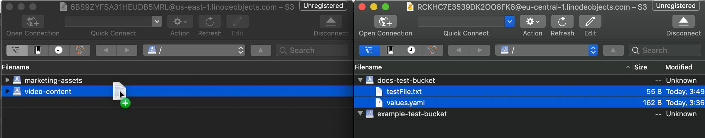 Select Objects to Move Between Cyberduck Windows Select Objects to Move Between Cyberduck Windows