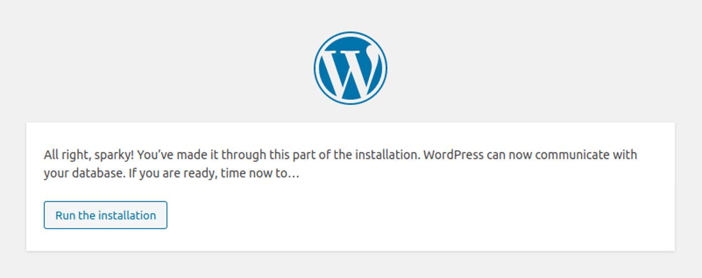 WordPress installation wizard: Run the installation WordPress installation Wizard: Run the installation