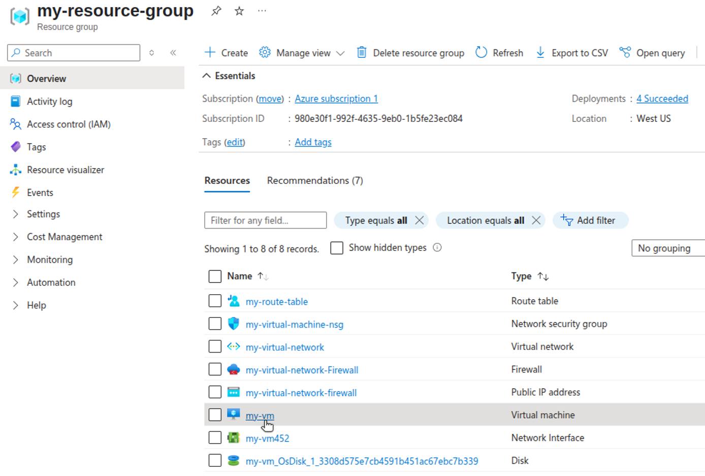 Azure Portal VM network settings page. Azure Portal VM network settings page.