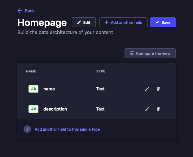 Strapi with a completed Home single Strapi with a completed Home single