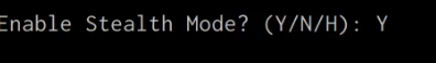 Shellter enable stealth mode prompt Shellter enable stealth mode prompt