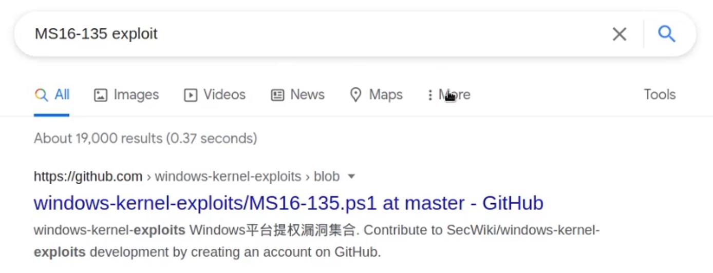 MS16-135 exploit Google search results MS16-135 exploit Google search results