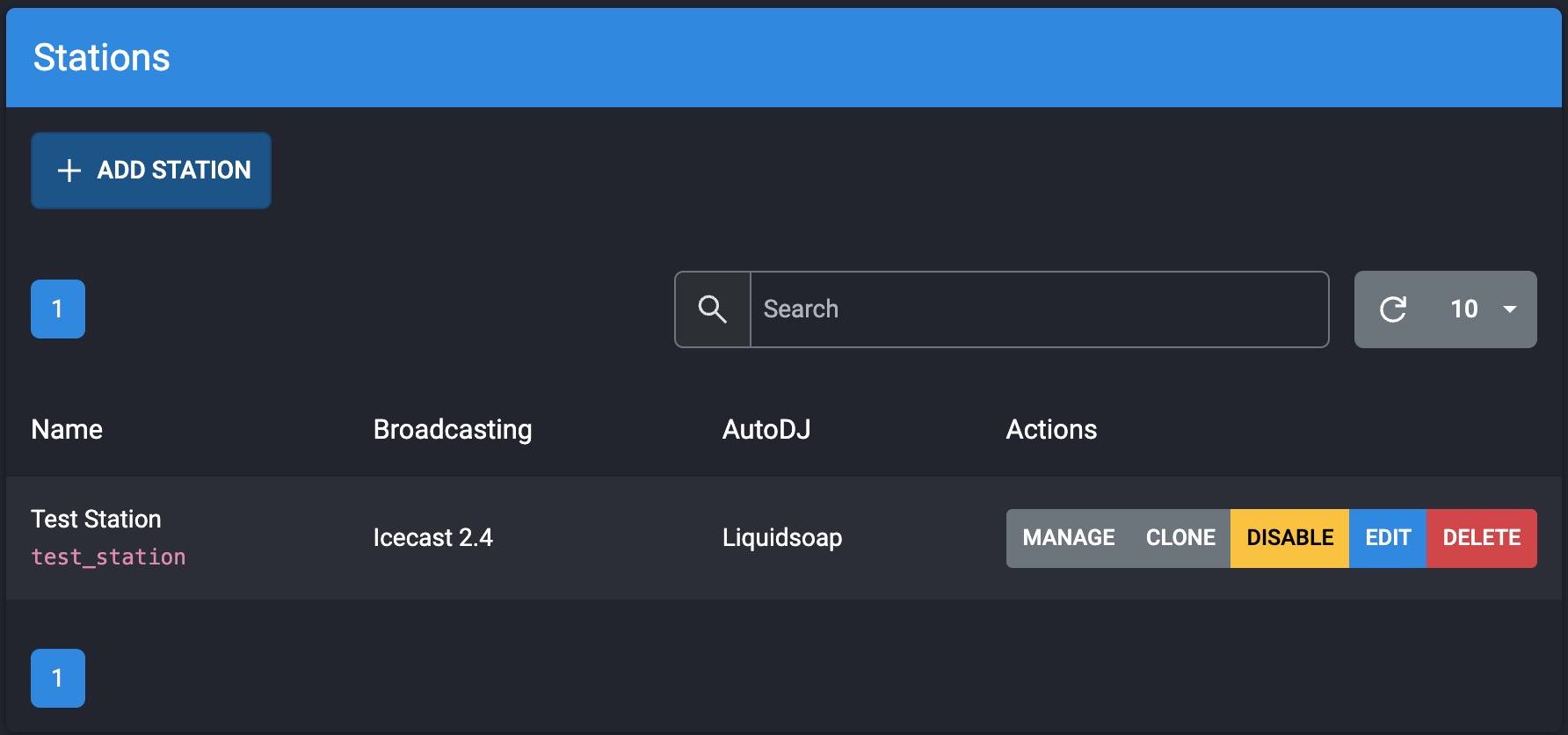 AzuraCast Manage Station